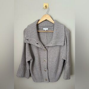 Small Kinross Tan Cashmere Wool & Cashmere Cardigan